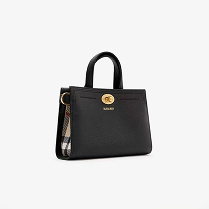 burberry micro cotswolds check tote bag